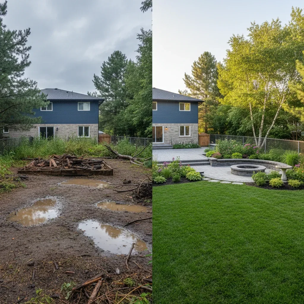 Landscaper transformation - before and after by Legacy Landscaping Etobicoke in Etobicoke